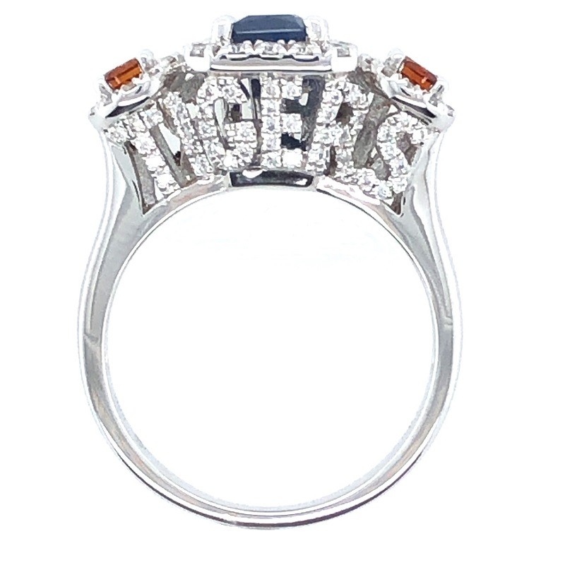 Auburn Tigers Ring with Diamonds in White Gold
